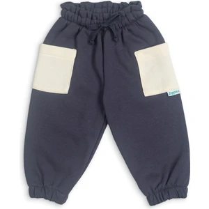 Bebek Kalın Pamuklu Jogger Pantolon - Navy - 0-3 Ay