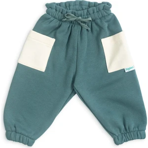Bebek Kalın Pamuklu Jogger Pantolon - Petrol Yeşili - 3-6 Ay