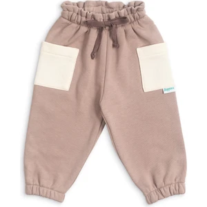 Bebek Kalın Pamuklu Jogger Pantolon - Kum Beji - 6-9 Ay