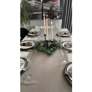Decamor Home Kadife Dokulu Dertsiz Gri Uzun Runner