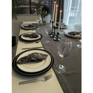 Decamor Home Kadife Dokulu Antrasit Gri Füme Uzun Runner