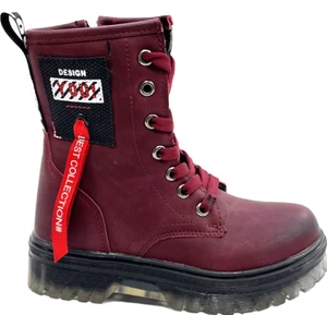 Bordo Şeffaf Taban Çocuk Günlük Postal Bot (31-35)