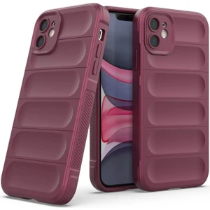 iPhone 11 İçin Kaymaz Silikon Telefon Kılıfı - Koyu Kırmızı (Yurt Dışından)