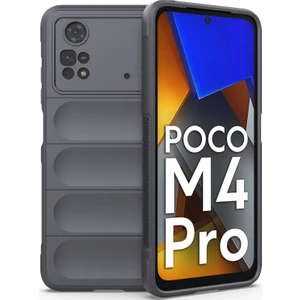 Poco M4 Pro 4G İçin Kaymaz Silikon Telefon Kılıfı - Koyu Gri (Yurt Dışından)