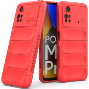 Poco M4 Pro 4G İçin Kaymaz Silikon Telefon Kılıfı - Kırmızı (Yurt Dışından)