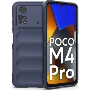 Poco M4 Pro 4G İçin Kaymaz Silikon Telefon Kılıfı - Lacivert (Yurt Dışından)