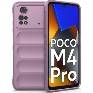 Poco M4 Pro 4G İçin Kaymaz Silikon Telefon Kılıfı - Mor (Yurt Dışından)