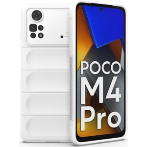Poco M4 Pro 4G İçin Kaymaz Silikon Telefon Kılıfı - Beyaz (Yurt Dışından)