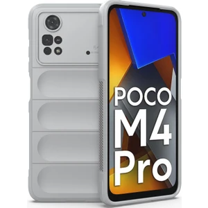 Poco M4 Pro 4G İçin Kaymaz Silikon Telefon Kılıfı - Gri (Yurt Dışından)