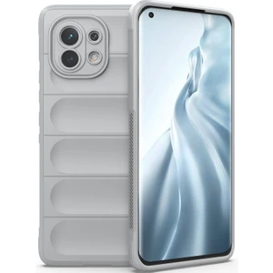 Mi 11 İçin Kaymaz Silikon Telefon Kılıfı - Gri (Yurt Dışından)
