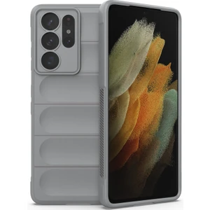 Galaxy S21 Ultra 5G İçin Kaymaz Silikon Telefon Kılıfı - Gri (Yurt Dışından)