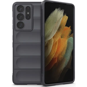 Galaxy S21 Ultra 5G İçin Kaymaz Silikon Telefon Kılıfı - Koyu Gri (Yurt Dışından)