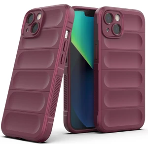 iPhone 13 İçin Kaymaz Silikon Telefon Kılıfı - Koyu Kırmızı (Yurt Dışından)