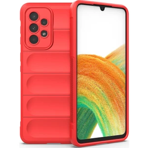 Galaxy A33 5G İçin Kaymaz Silikon Telefon Kılıfı - Kırmızı (Yurt Dışından)