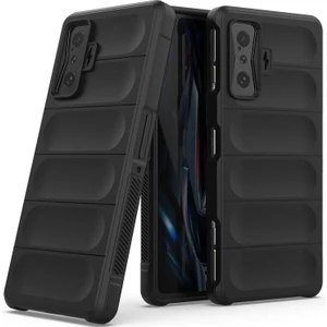 Poco F4 GT / Redmi K50 Gaming İçin Kaymaz Silikon Telefon Kılıfı - Siyah (Yurt Dışından)