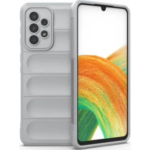 Galaxy A33 5G İçin Kaymaz Silikon Telefon Kılıfı - Gri (Yurt Dışından)