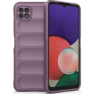 Galaxy A22 5G İçin Kaymaz Silikon Telefon Kılıfı - Mor (Yurt Dışından)