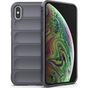 iPhone XS / iPhone X İçin Kaymaz Silikon Telefon Kılıfı - Koyu Gri (Yurt Dışından)