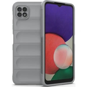 Galaxy A22 5G İçin Kaymaz Silikon Telefon Kılıfı - Gri (Yurt Dışından)