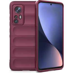 12 Lite İçin Kaymaz Silikon Telefon Kılıfı - Koyu Kırmızı (Yurt Dışından)
