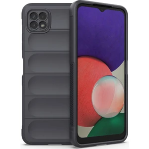 Galaxy A22 5G İçin Kaymaz Silikon Telefon Kılıfı - Koyu Gri (Yurt Dışından)
