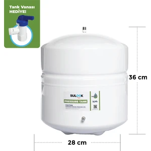Su Arıtma Cihazı Tankı - Vana Dahil-Ntibakteriyel-3,2 Galon -12 Litre