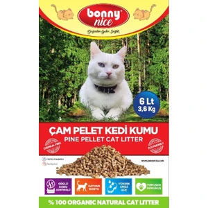 Bonny Nice Doğal Çam Peleti Kedi Kumu 3.6 kg - 6 l x 2 Paket