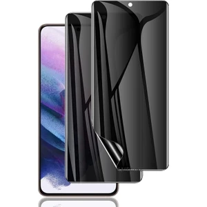 M.TK Moveteck Samsung Galaxy S21 Ultra Uyumlu Mat Hayalet Privacy Gizli Ekran Koruyucu Full Glue 6d Yandan Görünmez Cam Matte Parmak Izi Bırakmaz Temperli Black Torrass Tam Kaplar