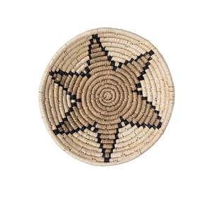 Meander  Natural Bambu Afrikan El Yapımı Yıldız Duvar Tabağı Dekoru 8820