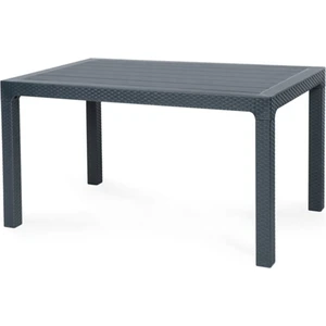 Rattan Masa 90X150 Antrasit Camsız Masa Bahçe Balkon Teras Masası