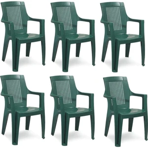 Plastik Sandalye 6 Kişilik Kollu Koltuk Bahçe Balkon Teras Sandalyesi