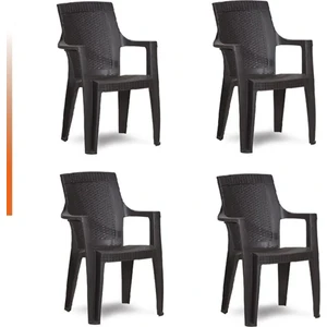 Plastik Sandalye Bahçe Balkon ve Teras Sandalyesi 4 Adet
