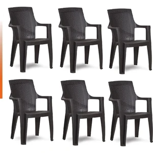 Plastik Sandalye Bahçe Balkon ve Teras Sandalyesi 6 Adet