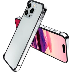 Için Alüminyum Alaşım Çerçeve Telefon Kılıfı - Gümüş  (Yurt Dışından)
