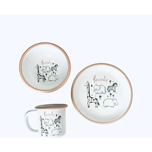 Friends Bebek/çocuk Emaye Yemek Seti 3 Parça (Tabak - Kase - Kupa)