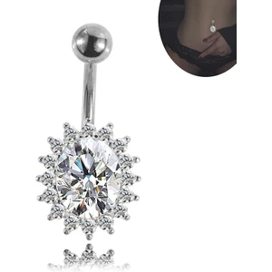 Komple Taşlı Çiçek Göbek Piercing ET13