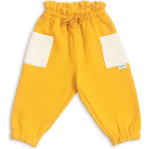 Bebek Kalın Pamuklu Jogger Pantolon - Hardal - 0-3 Ay