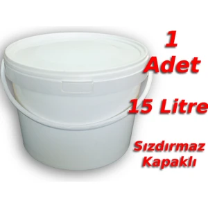 15 Lt Plastik Kapaklı Kova Hobi Boya Gıda Yoğurt Fermantasyon Kovası Beyaz