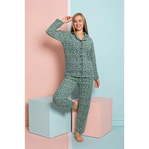 Kadın Kışlık Welsoft Peluş Polar  Düğmeli Pijama Takımı