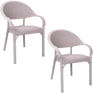 Rattan Sandalye 2 Kişilik Bambu Koltuk Bahçe BalkonTeras Sandalyesi