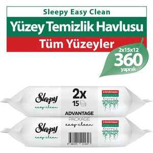 Easy Clean Yüzey Temizlik Havlusu&Mendili Seyahat Boy 12x2x15 (360 Yaprak)
