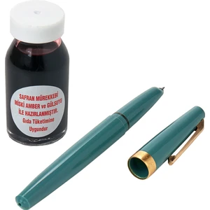 Kırmızı Safran Mürekkebi ve Yeşil Renk Safran Kalemi Seti