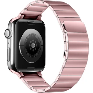 M.TK Moveteck Apple Watch Series 8 7 6 Se 5 4 3 2 1 Uyumlu 42MM 44MM 45MM Metal Paslanmaz Çelik Kordon Magnetic Mıknatıslı Baklalı Loop Lüx Kordon Stainless Steel