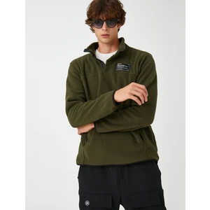 Polar Sweatshirt Polo Yaka Baskı Detaylı