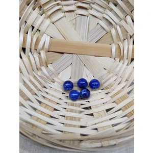 Doğal Taş Delisi 5 Adet Lapis Lazuli Doğal Taş Boncuk (8 Mm) (Sertifikalı)