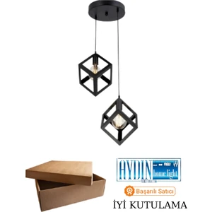 Aydın Homelight Küp 2'li Siyah Avize