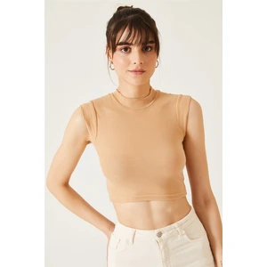 Kadın Dik Yaka Sıfır Kol Kaşkorse Bluz