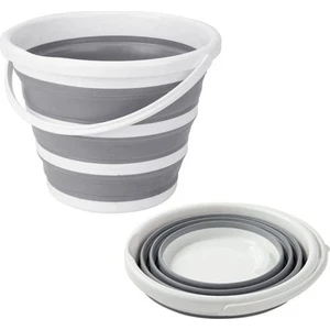 Pratik Katlanır Su Kovası Gri Renk Banyo Mutfak Bahçe Kovası 12 Lt