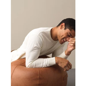 Erkek Ekru Regular Fit Basic Kazak