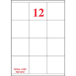 Özsaraç Etiket 70 mm*70 mm Laser Yazıcı Etiketi